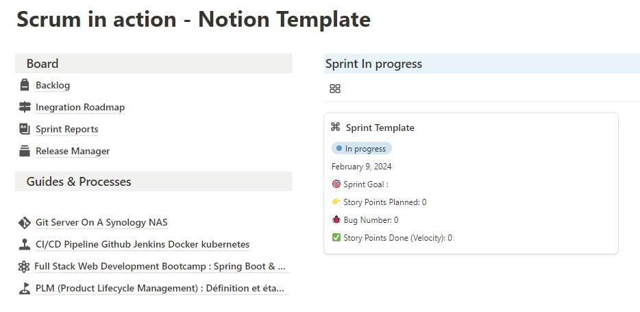 Scrum in Action – Notion Template